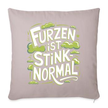 Furzen ist stinknormal Blähungen Furz Pupsen - Sofakissenbezug 45 x 45 cm - helles Taupe - Vorne