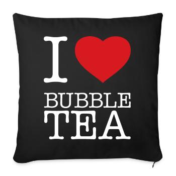 I LOVE BUBBLE TEA - Sofa pillowcase 17,3'' x 17,3'' (45 x 45 cm) - black - Front