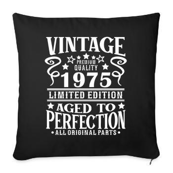Retro Vintage 1975 Birthday 50 Years Born in 1975 - Sofa pillowcase 17,3'' x 17,3'' (45 x 45 cm) - black - Front