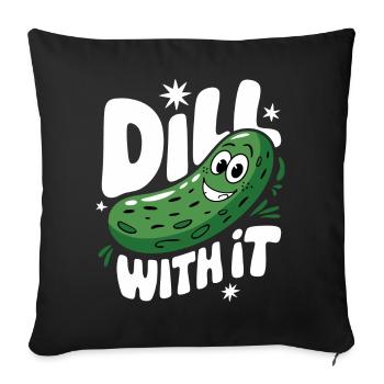 Cucumber Pickle Pickle Food Dill - Sofa pillowcase 17,3'' x 17,3'' (45 x 45 cm) - black - Front