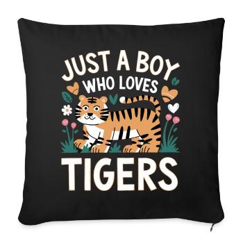 Tiger Animal Zoo Wild Animal - Sofa pillowcase 17,3'' x 17,3'' (45 x 45 cm) - black - Front