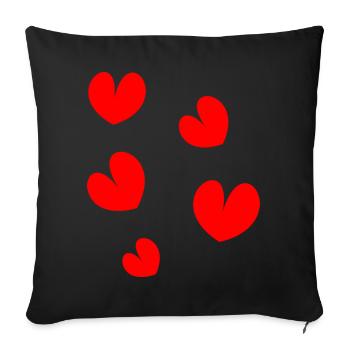 HEART. NOEL. CHRISTMAS. HEARTS. HEART. FATHER's DAY - Sofa pillowcase 17,3'' x 17,3'' (45 x 45 cm) - black - Front