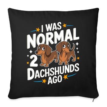 Chien teckel - Housse de coussin décorative 45 x 45 cm - noir - Devant