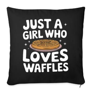 Waffles Breakfast Sweets - Sofa pillowcase 17,3'' x 17,3'' (45 x 45 cm) - black - Front