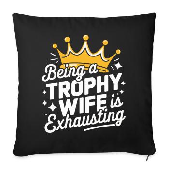 Femme Épouse Partenaire Famille Marié - Housse de coussin décorative 45 x 45 cm - noir - Devant