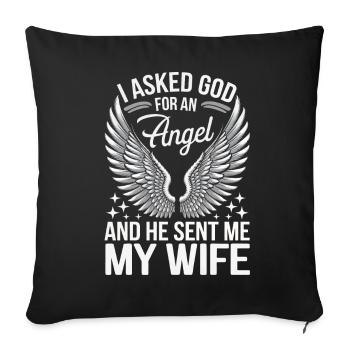 Femme Épouse Partenaire Famille Marié - Housse de coussin décorative 45 x 45 cm - noir - Devant
