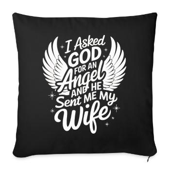 Woman Wife Partner Family Married - Sofa pillowcase 17,3'' x 17,3'' (45 x 45 cm) - black - Front