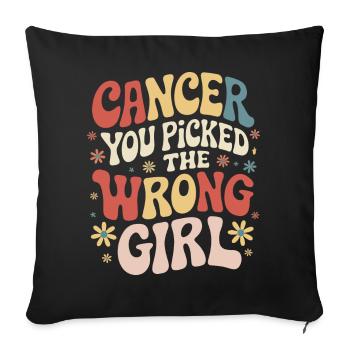 Sensibilisation au cancer Cancer Cancer du sein - Housse de coussin décorative 45 x 45 cm - noir - Devant