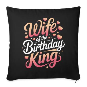 Frau Ehefrau Partnerin Familie Verheiratet - Sofakissenbezug 45 x 45 cm - Schwarz - Vorne