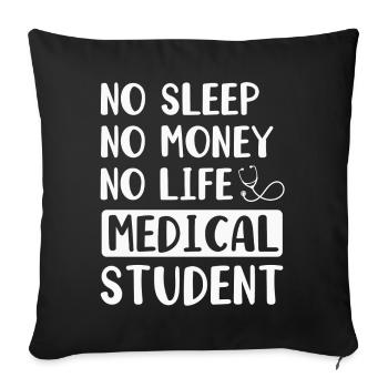 Étudiant en médecine Docteur - Housse de coussin décorative 45 x 45 cm - noir - Devant