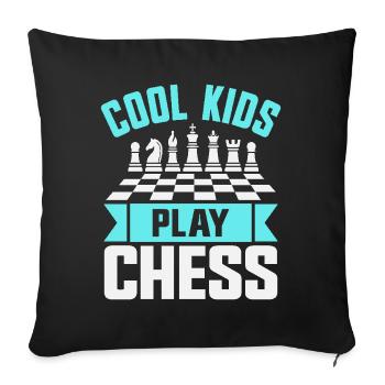 Chess Player Cool Kids Play Chess - Sofa pillowcase 17,3'' x 17,3'' (45 x 45 cm) - black - Front