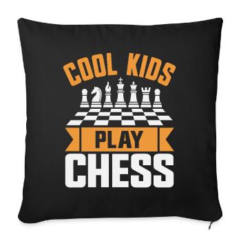 Chess Player Cool Kids Play Chess - Sofa pillowcase 17,3'' x 17,3'' (45 x 45 cm) - black - Front