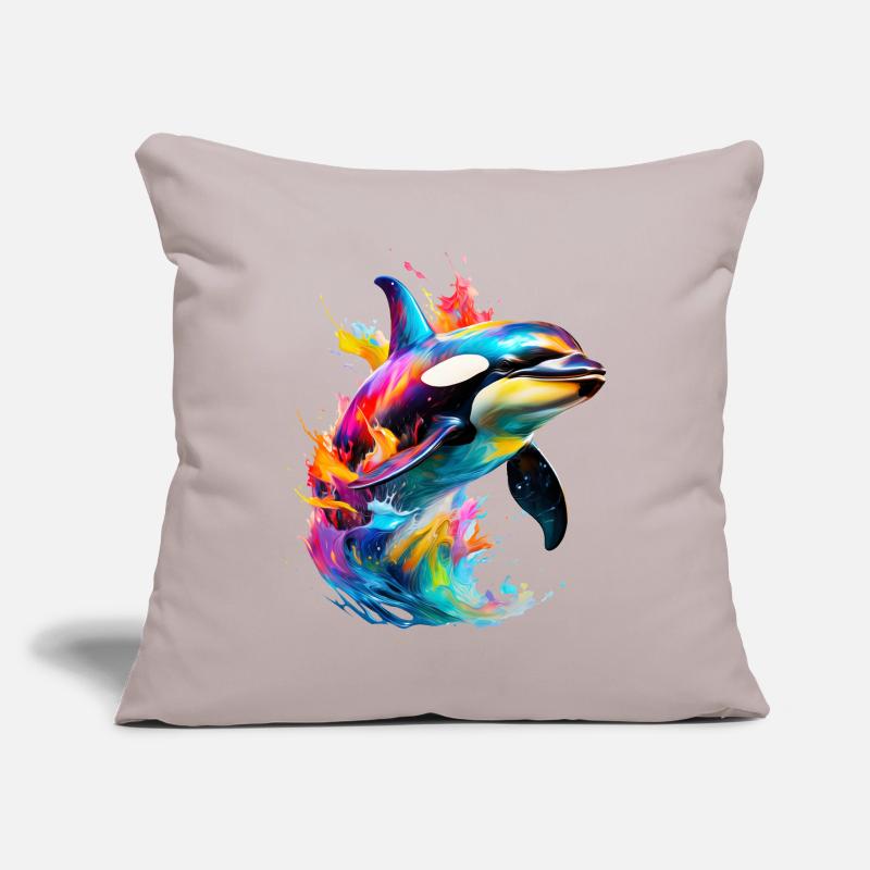 Bemalter Orca Sofakissenbezug 45 x 45 cm
