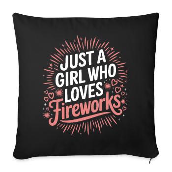 Pyrotechnie Feux d’artifice Pyrotechnie - Housse de coussin décorative 45 x 45 cm - noir - Devant