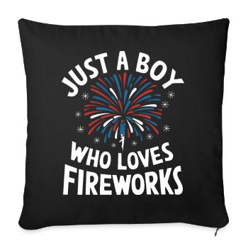 Pyrotechnie Feux d’artifice Pyrotechnie - Housse de coussin décorative 45 x 45 cm - noir - Devant