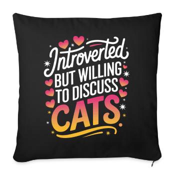 Introverti, antisocial, introverti - Housse de coussin décorative 45 x 45 cm - noir - Devant