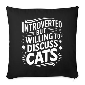 Introverti, antisocial, introverti - Housse de coussin décorative 45 x 45 cm - noir - Devant