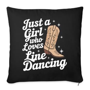 Line Dancing Dancing Dancers - Sofa pillowcase 17,3'' x 17,3'' (45 x 45 cm) - black - Front