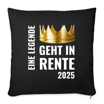 Eine Legende geht in Rente 2025 mit goldener Krone - Sofakissenbezug 45 x 45 cm - Schwarz - Vorne