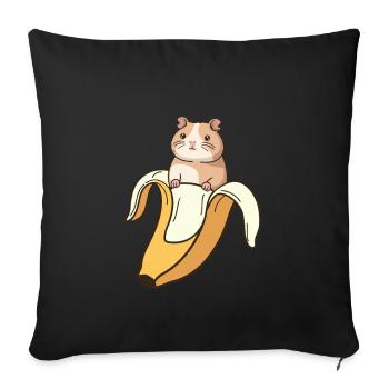 Funny Guinea Pig In Banana - Sofa pillowcase 17,3'' x 17,3'' (45 x 45 cm) - black - Front
