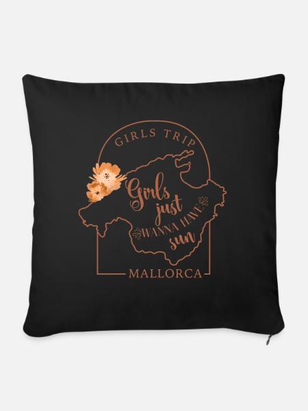 Mallorca Frauentour - Sofakissenbezug 45 x 45 cm - Schwarz