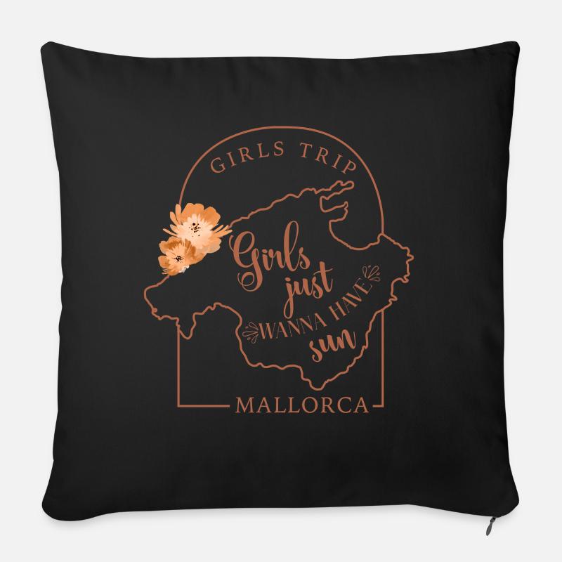 Mallorca Frauentour - Sofakissenbezug 45 x 45 cm - Schwarz