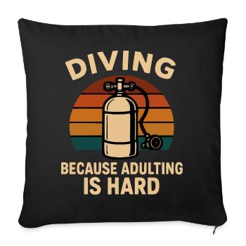 Diving Escape – When adulthood is annoying - Sofa pillowcase 17,3'' x 17,3'' (45 x 45 cm) - black - Front