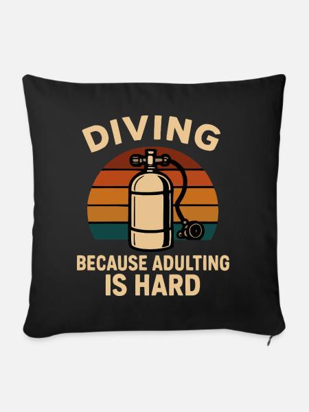 Diving Escape – Wenn Erwachsensein nervt - Sofakissenbezug 45 x 45 cm - Schwarz