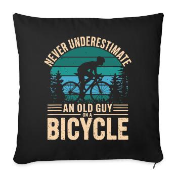 Vintage Cycling Tribute for Bike Enthusiasts - Sofa pillowcase 17,3'' x 17,3'' (45 x 45 cm) - black - Front