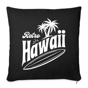 Retro Hawaii Vibes with Palm Trees and Surfboard - Sofa pillowcase 17,3'' x 17,3'' (45 x 45 cm) - black - Front