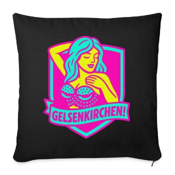 Gelsenkirchen Superstar en rose - Housse de coussin décorative 45 x 45 cm - noir - Devant