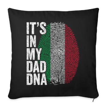 Drapeau Italie Empreinte Papa Italien - Housse de coussin décorative 45 x 45 cm - noir - Devant