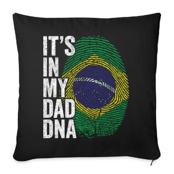 Drapeau Brésil Empreinte Papa Brésilien - Housse de coussin décorative 45 x 45 cm - noir - Devant