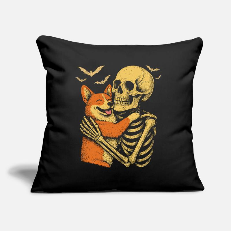 Halloween Cute Skeleton Cuddly Corgi Sofa pillowcase 17,3'' x 17,3'' (45 x 45 cm)