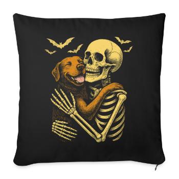 Skeleton Cuddle Labrador Retriever - Sofa pillowcase 17,3'' x 17,3'' (45 x 45 cm) - black - Front