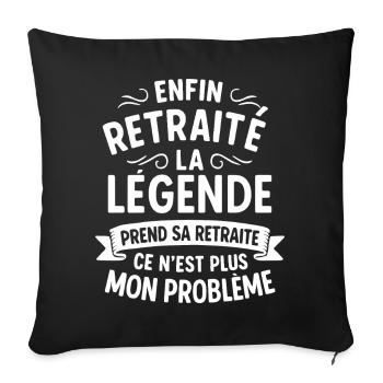 Legend Retreat Design Humor - Sofa pillowcase 17,3'' x 17,3'' (45 x 45 cm) - black - Front