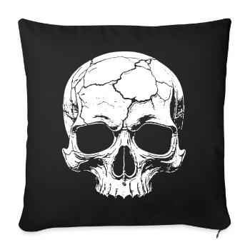 Abstract skull with cracks - Sofa pillowcase 17,3'' x 17,3'' (45 x 45 cm) - black - Front