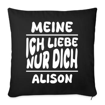 Geschenk für Alison - Sofakissenbezug 45 x 45 cm - Schwarz - Vorne