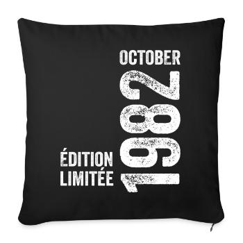 Légendes Octobre 1982 Millésime Octobre 1982 Rétro - Housse de coussin décorative 45 x 45 cm - noir - Devant