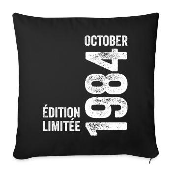Legends October 1984 Vintage October 1984 Retro - Sofa pillowcase 17,3'' x 17,3'' (45 x 45 cm) - black - Front