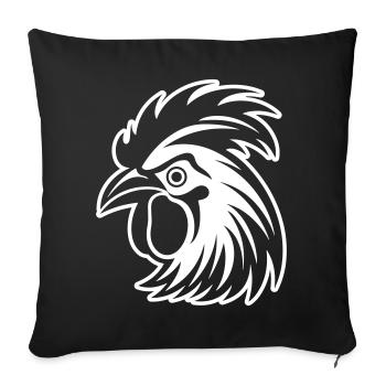 Rooster Animal - Sofa pillowcase 17,3'' x 17,3'' (45 x 45 cm) - black - Front