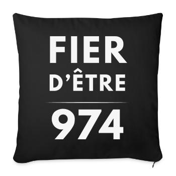 Fier d'Être 974 - Housse de coussin décorative 45 x 45 cm - noir - Devant