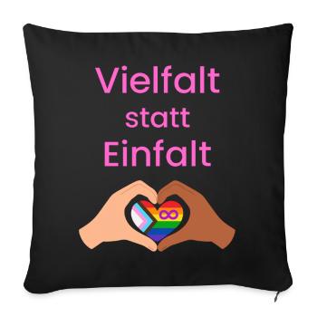 Diversity instead of simplicity - Sofa pillowcase 17,3'' x 17,3'' (45 x 45 cm) - black - Front