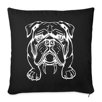 Cadeau de T-shirt Chien Bulldog - Housse de coussin décorative 45 x 45 cm - noir - Devant