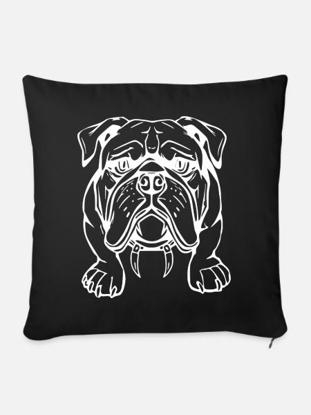 Bulldogge Hunde T-shirt Geschenk - Sofakissenbezug 45 x 45 cm - Schwarz
