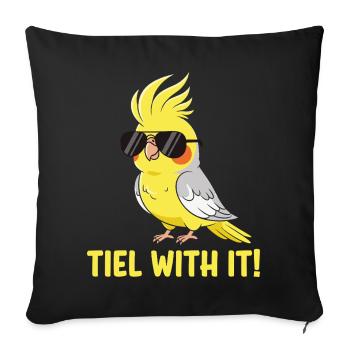 Calopsitte Perruche Humour Oiseau - Housse de coussin décorative 45 x 45 cm - noir - Devant