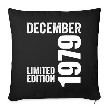 Retro Birthday Gift - December 1979 - Sofa pillowcase 17,3'' x 17,3'' (45 x 45 cm) - black - Front