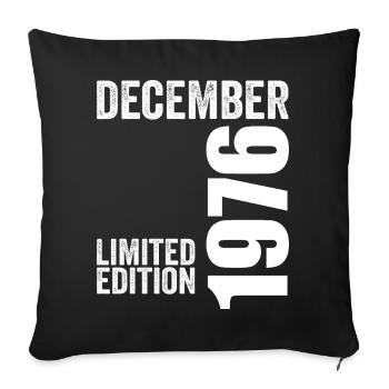 Cadeau Anniversaire Rétro - Décembre 1976 - Housse de coussin décorative 45 x 45 cm - noir - Devant