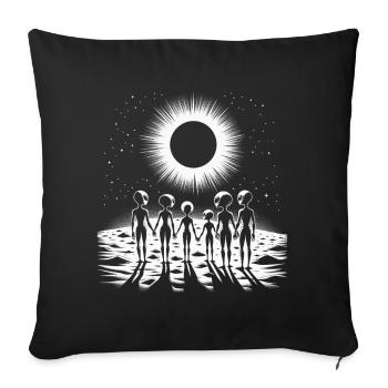 Silhouette Cosmique Cercle Familial - Housse de coussin décorative 45 x 45 cm - noir - Devant