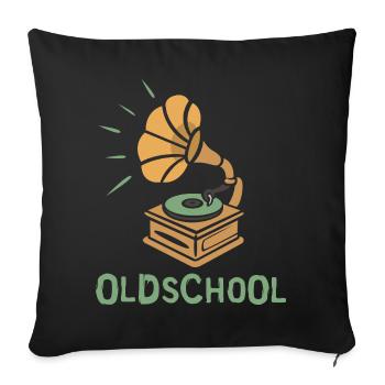 Oldschool Gramophone Retro Design - Sofa pillowcase 17,3'' x 17,3'' (45 x 45 cm) - black - Front